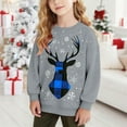 thumbnail image 2 of MKOSPLRT Reindeer Christmas Sweatshirts Kids 1-15Y Crewneck Long Sleeve Xmas Party Pullover Warm Fall Sweat Shirts for Girl Boy, 2 of 8