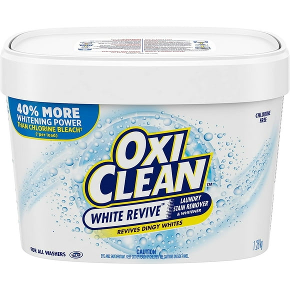 OxiClean- White Revive Enzyme Laundry Stain Remover Powder, Effective on Grease, Blood, Wine Stains and More - Colour Safe, Chlorine Bleach-Free,