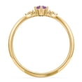 thumbnail image 4 of Bague Ovale avec Pierre de Naissance et Accents sur l'Épaule - Améthyste (Février), 4 of 5