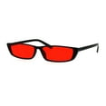 thumbnail image 3 of Narrow Rectangular Hippie Groove Plastic Cat Eye Sunglasses Black Red, 3 of 3