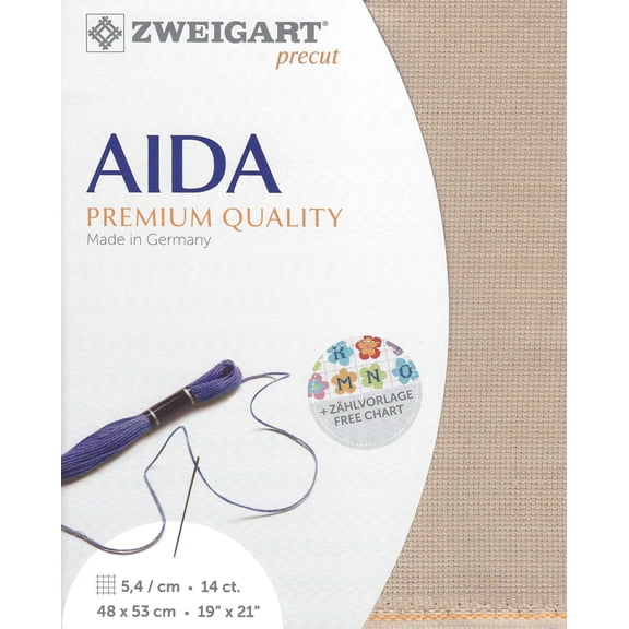 Precut Zweigart Stern-Aida 14 count Nougat 3706/3021