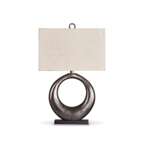 Bowery Hill Contemporary Aluminum Table Lamp in Antique Silver