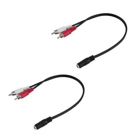 Insten 2 x 3.5mm Female Audio Stereo Jack To 2 RCA Male Cable Adapter