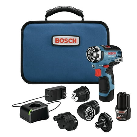 

Bosch GSR12V-300FCB22-RT Flexiclick 12V Max EC Brushless Lithium-Ion 5-In-1 Cordless Drill Driver System Kit with 2 Batteries (2 Ah) (Refurbished)