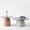 Brown,Grey, variant on Nesting Coffee Table Set of 3 Round Glass Top Carbon Steel for Living Room