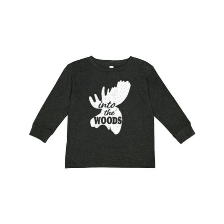 

Inktastic Moose Head Silhouette into the Woods Gift Toddler Boy or Toddler Girl Long Sleeve T-Shirt