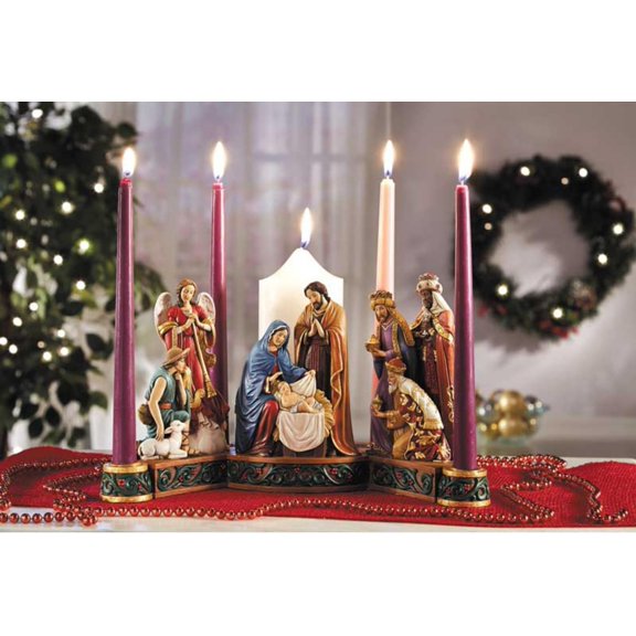 Nativity Advent Candle Holder