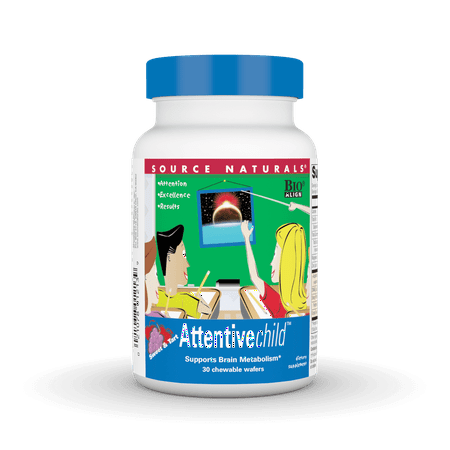Source Naturals Attentive Child Supports Brain Metabolism 30 Chewable Wafers