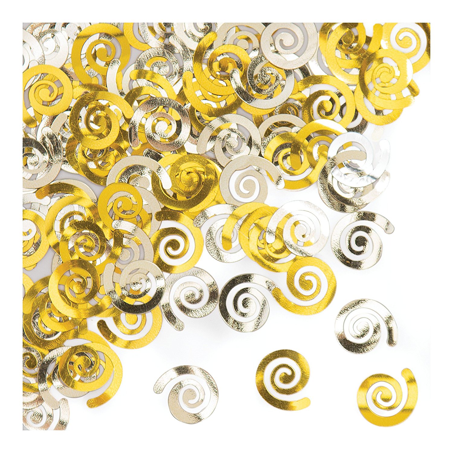 21442 Metallic Confetti Swirls, Mimosa Yellow, Metallic confetti swirls