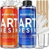 Upstart Epoxy Art Resin - 8 Ounces Art Resin - Crystal Clear Tabletop Super Gloss Coating No Bubbles Non-Flammable UV Resistant Food Safe