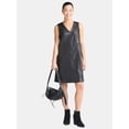thumbnail image 2 of Time and Tru Women's Faux Leather Mini Shift Dress, XS-XXXL, 2 of 5