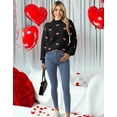 thumbnail image 2 of Women Sweaters Crewneck Cute Heart Valentine's Day Long Sleeve Knitted Sweaters Winter Pullover Sweaters Alsol Lamesa, 2 of 6