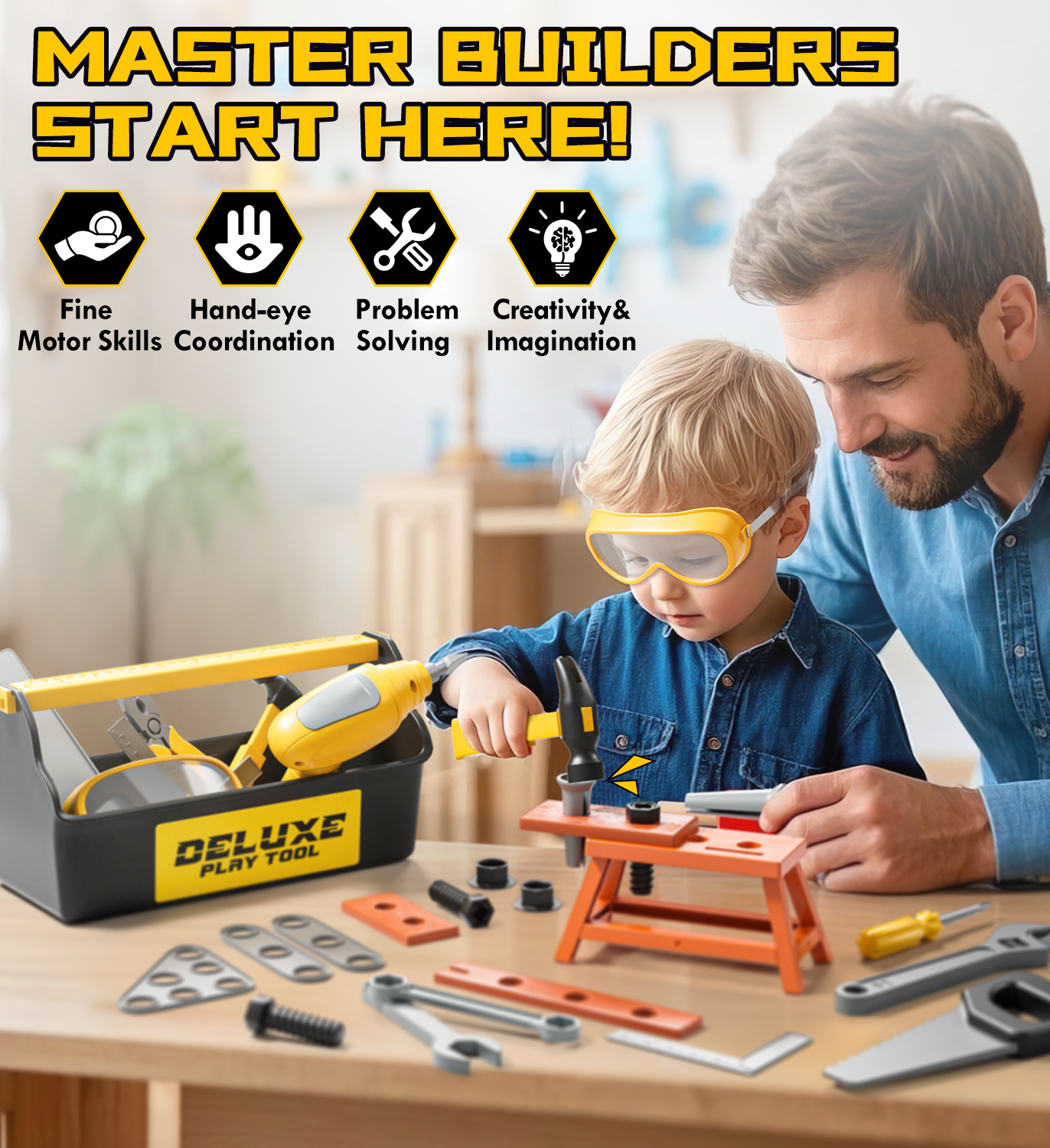 KWANITHINK 36-Piece Kids Tool Set with Electric Drill photo 6