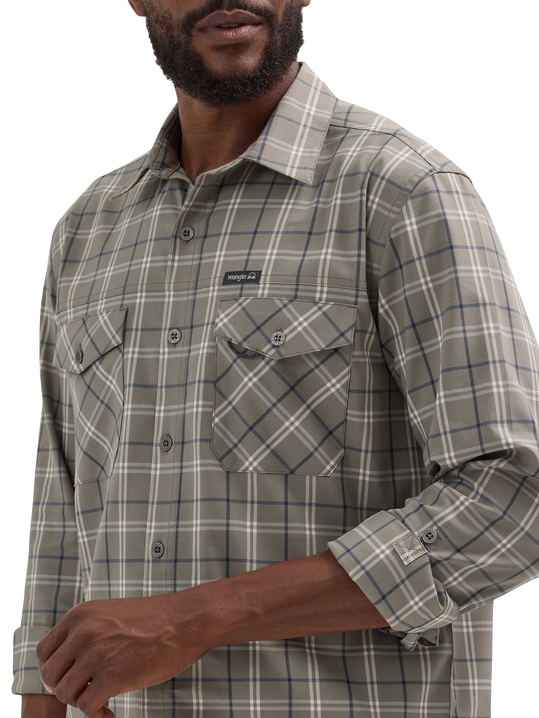 Wrangler® Men's Outdoor Long Sleeve Shirt with UPF 30+ Protection, Sizes S-5XL