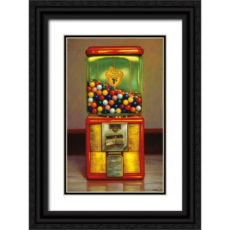 Colletta, TR 22x32 Black Ornate Wood Framed with Double Matting Museum Art Print Titled - Gumball Machine X