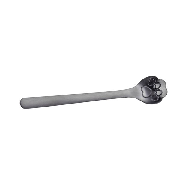 Cateissary Cuchara de té exquisita para los amantes del té para el hogar y el restaurante cuchara de acero inoxidable cuchara de azúcar para el Mostrada pata de gato negro 1
