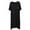 Black, variant on QUINDOS Pajamas for Women Plus Size Satin Long Nightgowns for Women Pleated Front Short Sleeve Sleep Dress Casual Solid Crew Neck Loose Sleepwear Night Dress