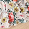 thumbnail image 6 of Mercatoo Baby Girl Summer Outfit Camisoles Ribbed Romper Floral Bell Bottom Pant Bowknot Headband 3Pcs Clothing Set, 6 of 7