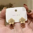 thumbnail image 7 of Sdmnsg-T Gold Flower Dangle Drop Earrings for Women Dainty 14k Gold Plated Hypoallergenic Spring Floral Prom Earrings Fashion Outfit Accessories Jewelry Gift, 7 of 7