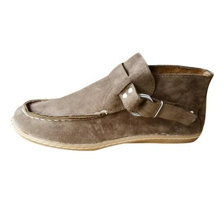 

Flats Shoes Women Shoes for Women Women s Fashion Flat Leopard Casual Buckle Strap Flock Round Toe Boots Shoes