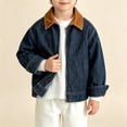 thumbnail image 4 of YunPes Boys Denim Jacket Full Zip Fashion Baggy Collar Jean Jacket Vintage Cargo Outerwear for Kids Fall Winter Casual Versatile Clothes, 4 of 7