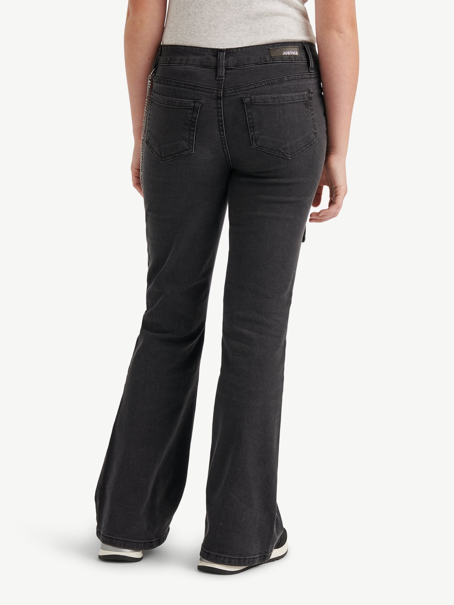 Justice Girls Flare w/ Chain Jeans, Sizes 6-18, Slim & Plus