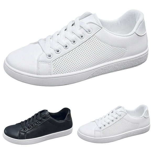 Men's Waterproof PU Leather Casual Sneakers Non-Slip Wedding Ready Dress Shoes Gala-Ready Comfort Classic White Black Bar to Banquet Essential White