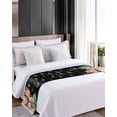 thumbnail image 4 of Black Christmas Bed Runner for Cal. King Size Bed, Snowman Bear Xmas Tree Snowflake Bedspread Protector Slipcover Bed Scarf for Foot Bed Runners & Scarves for Bedroom Hotel Wedding Room 94x20 Inches, 4 of 6