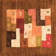 thumbnail image 1 of Ahgly Company Indoor Square Abstract Orange Contemporary Area Rugs, 7' Square, 1 of 1