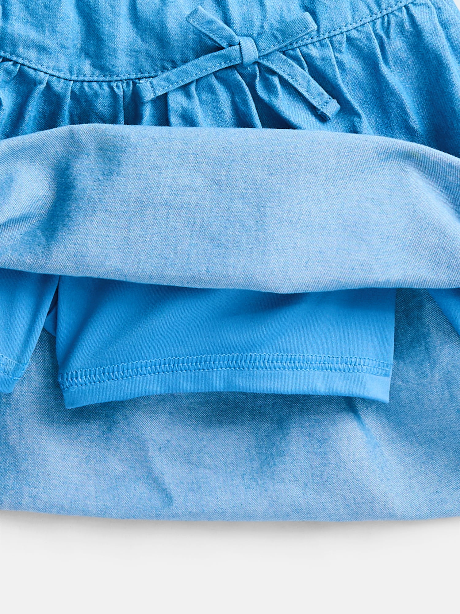 Wonder Nation Girls Denim Bow Skort, Sizes 4-18
