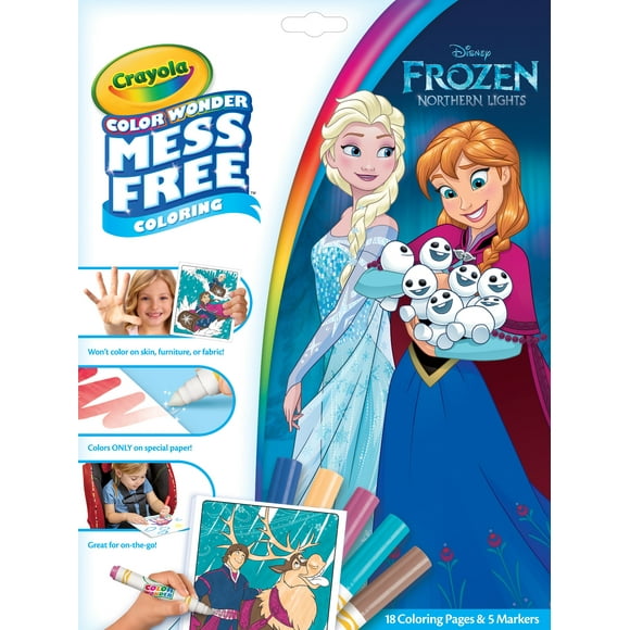Crayola Color Wonder Mess Free Frozen 2 Coloring Set, Easter Basket Gift, 18 Pgs, Beginner Unisex Child