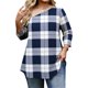 thumbnail image 3 of TaTaai Plus Size Printed Top Soft Breathable Women's Fashion Elegant Off-Shoulder Three-Quarter Sleeve Loose All Season Blouse Gift, 3 of 6