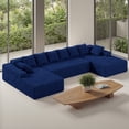 thumbnail image 3 of Daluvenix 131" Modular U-Shaped Sectional Sofa, Oversized Corduroy Couch with Double Chaise, Blue, 3 of 11