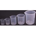 thumbnail image 1 of Shapenty 5 tamaños 50 ml / 100 ml / 250 ml / 500 ml / 1000 ml de capacidad Juego de vasos medidores graduados de plástico transparente Contenedor de taza de líquido 5PCS, 1 of 1