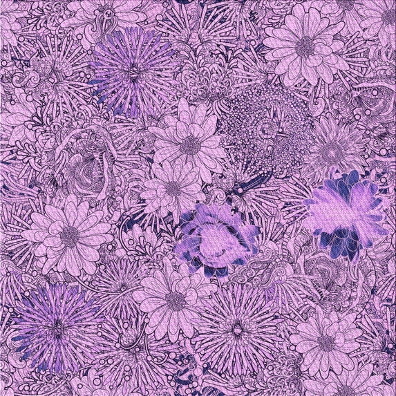 Ahgly Company Indoor Square Patterned Pastel Purple Pink Area Rugs, 6' Square