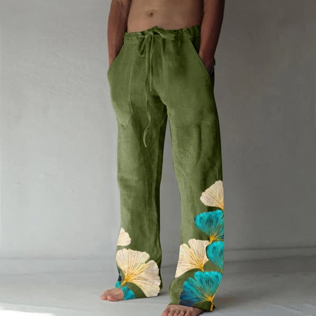 Pantalones largos casuales de pierna ancha para hombre, pantalones casuales estampados con cordones, pantalones de pierna ancha, pantalones deportivos, pantalones largos, pantalones para hombre