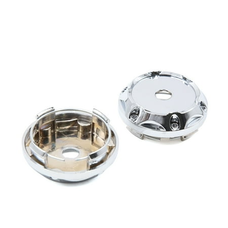 2pcs 64mm Dia Chrome Screw Decoration Hub Wheel Rim Center Cap For