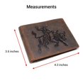 thumbnail image 6 of MARSHAL Western Rodeo Bull Rider Design Genuine Leather RFID Blocking Cowboy Bifold Wallet for Men Brown, 6 of 9