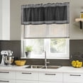 thumbnail image 5 of Black Retro Greek Key Valances for Windows, Decorative Rod Pocket Window Valance Curtains, Greece Ancient Rustic Geometric Short Curtain Drapes for Kitchen/Living Room, 2 Panels, 42" W x 18" L, 5 of 8