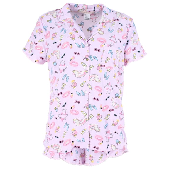 CTM Summer Pool Party Notched Collar Pajama Set by Gabriella (Women)
