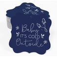 thumbnail image 2 of Inkdotpot Pack Of 50 Baby It's Cold Outside Baby Shower Paper Tags DIY Craft Bracket Shape Real Silver Foil Hang Tags, 2 of 6