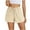 Beige, variant on Ohufall Women's Pajama Shorts Cute Plaid Printed Elastic High Waist Drawstring Sleepwear Summer Loose Comfy Home Lounge Pj Bottoms for Women