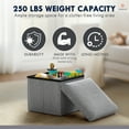 thumbnail image 7 of Ornavo Home 2 Pack Small Storage Ottoman Foldable Collapsible Cube Square Linen Ottoman Foot Rest Stool Seat, for Living Room, Bedroom, Home Office, Dorm - 12 x 12 x 12, Gray, 7 of 7