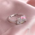thumbnail image 3 of Accesorios de joyería de Hello Kitty, anillo de mujer de diamante 925, joyería de fiesta de plata de circonio, anillo de tamaño expandible, 3 of 3