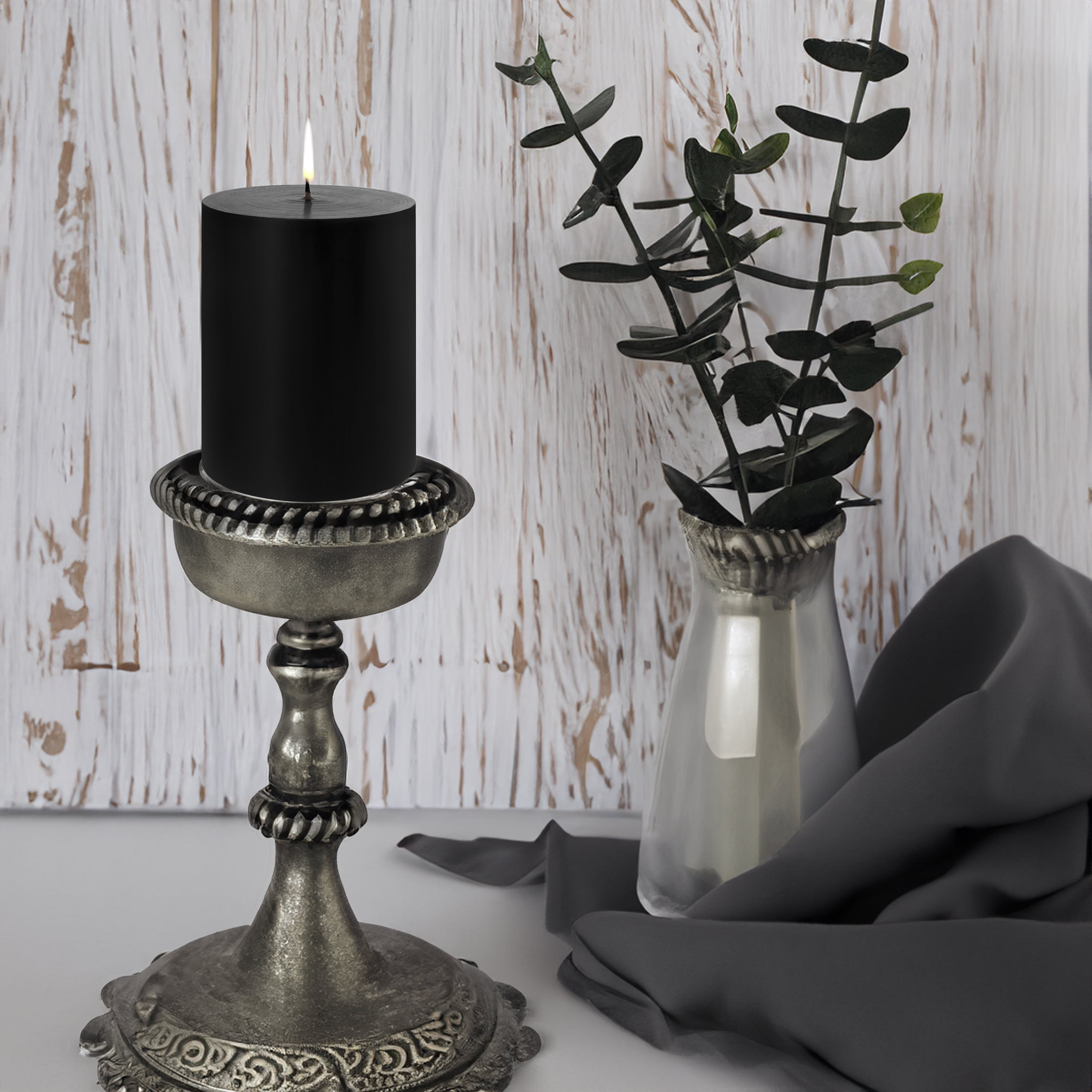 Mainstays Unscented Decorative Pillar Candle 3x4 Black