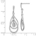 thumbnail image 2 of FB Jewels Sterling Silver Rhodium Plated Diamond Post Dangle Earrings, 2 of 2