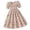 Q252 Beige, variant on Angala Everyday And Party Dress For Girls Short Sleeve Crew Neck Floral Print Girls Back To School Dresses