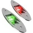 thumbnail image 1 of Flush Mount Bi-Color LED Navigation Feux Latéraux - Acier Inoxydable - 12V (Rouge & Vert) -, 1 of 6