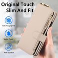 thumbnail image 2 of ELEHOLD For Samsung Galaxy Z Fold 3 Phone Case Leather Crossbody Zipper Card Wallet Flip Case Kickstand Cover, with Ring Holder,Full Body Protection-White, 2 of 7