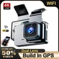 thumbnail image 2 of Car DVR Dashcam 4K WIFI GPS Camera Video Recorder Auto Camcorder Night Vision 24H Parking Monitor G-Sensor IPS Navigator, 2 of 7
